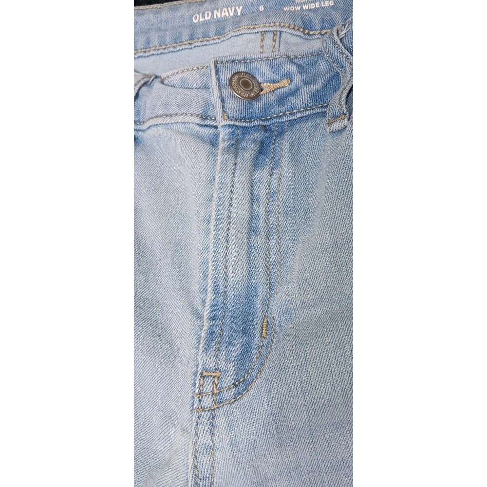 Old Navy High Rise Wow Wide Leg Jeans Womens 6 Light Wash Baggy Skater Grunge - Picture 10 of 13